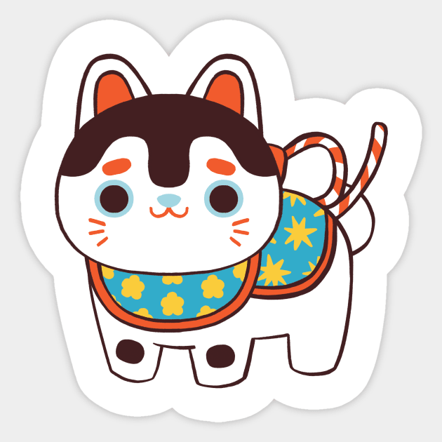 Inu hariko Sticker by Nina.spicy.illustration